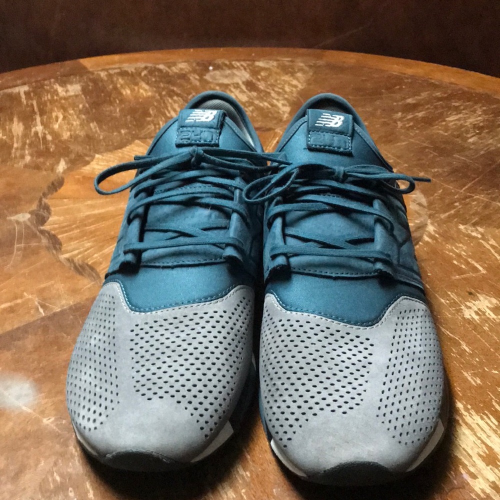 New balance gray and green